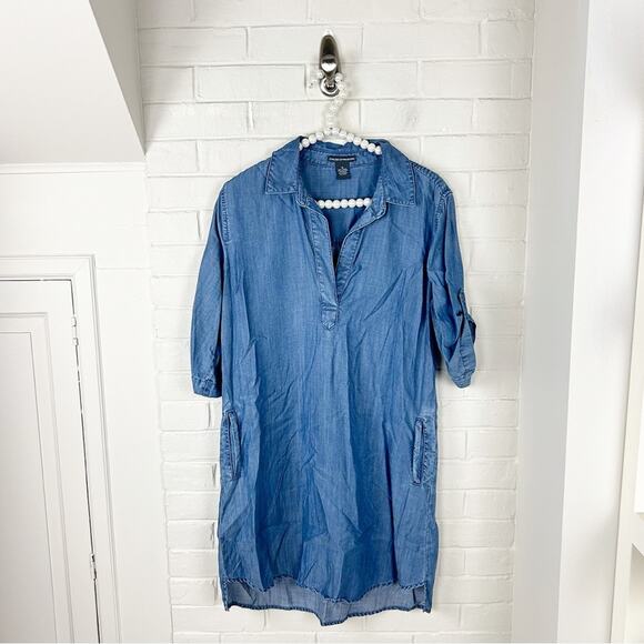 Chelsea + Theodore Tencel Chambray Dress Size M - Picture 2 of 9